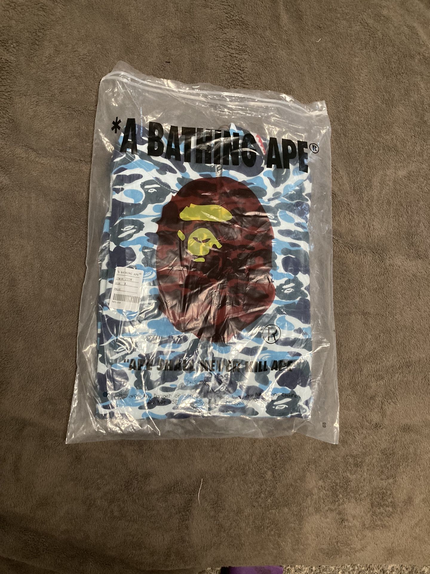 Blue Bape Hoodie Large New 