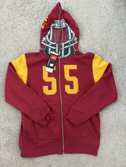 USC Trojans Licensed Game Day Hoodie With Overhead Zip Helmet, Youth XL