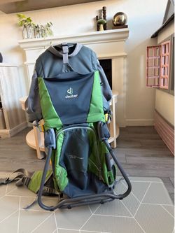Deuter/Baby Toddler hiking travel framed backpack carrier,Gray & Green,Adjustable!