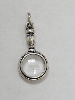 JAMES AVERY MAGNIFYING GLASS LOOK FOR LITTLE THINGS CHARM STERLING RETIRED