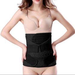  3 In 1 Postpartum Belly Wrap - Recovery Belly/Waist/Pelvis Belt Black Large