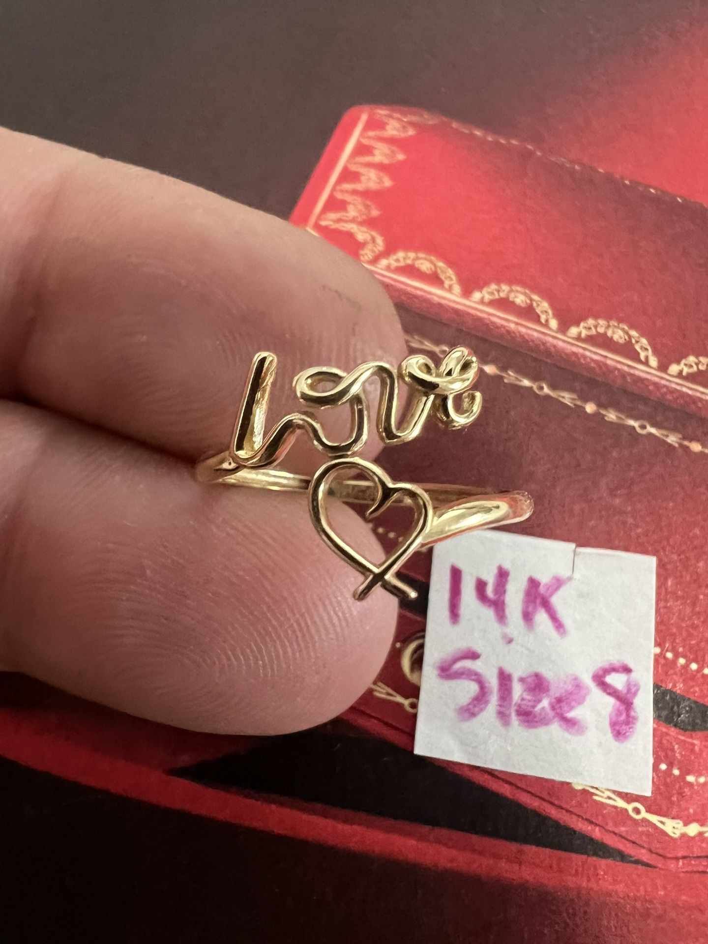 14K Solid Gold Ring For Wedding Size 8