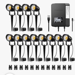 12 Pack Low Voltage Landscape Lighting Kit 3000k Waterproof 