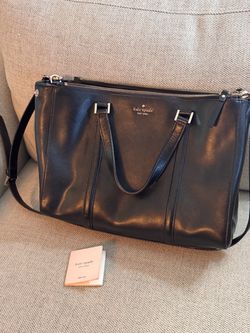 Kate Spade Black Saffiano Leather Tote / Crossbody Work Bag