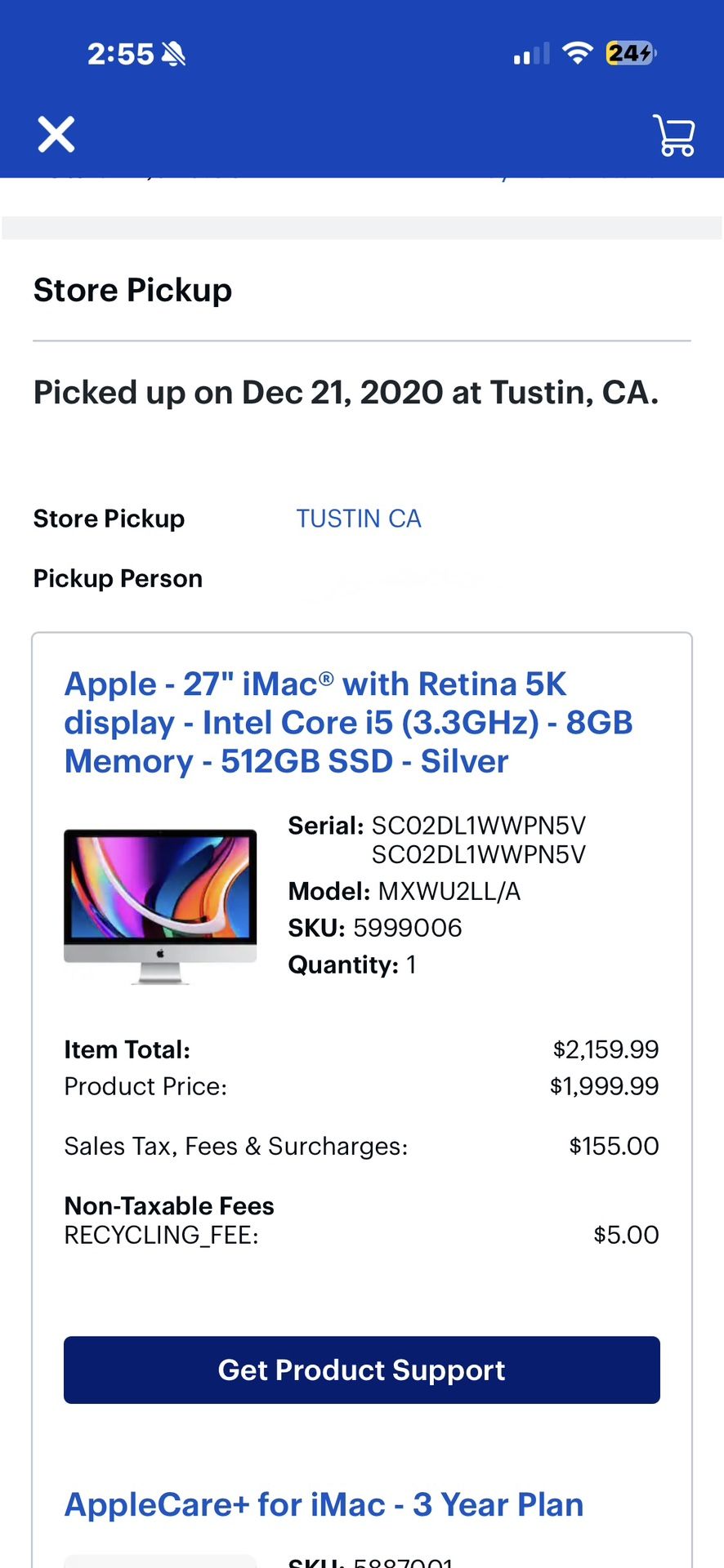 iMac Late 2020 27inch