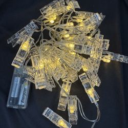 garland with light clothespins