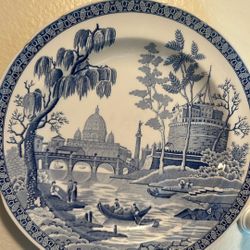 Blue And White  Plate Antique