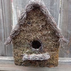 Mud Pie Birdhouse Sticks and Moss Construction *10.00 Firm* Home and Garden