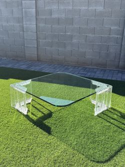 Glass & Acrylic (Lucite-Style) Modern Coffee Table