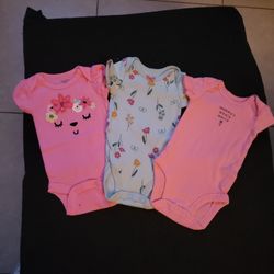 3 baby girl onesies