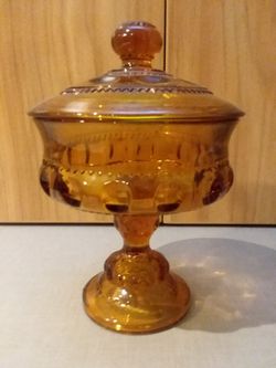 Vintage Kings Crown/Thumbprint Compote Dish/lid