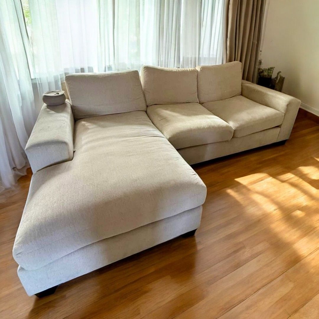 Cream White Pottery Barn 2pc Sectional Sofa with LAF Chaise