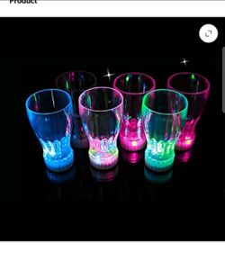 Set of 6 Light up LED Blinking Light 20 oz Soda/Beer Glass/ Set de 6 vasos con luces