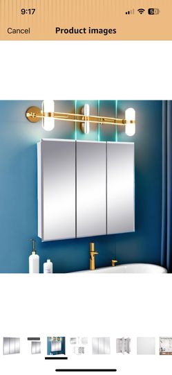 25 In Wide Medesine Cabinet 3 Frameless Mirrored 