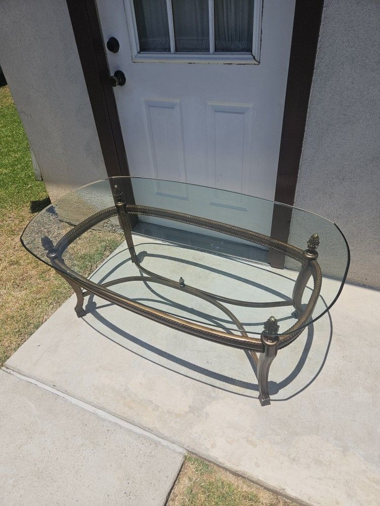 Glass Oval Coffee Table