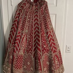 indian pakistani bridal wedding lehenga Red