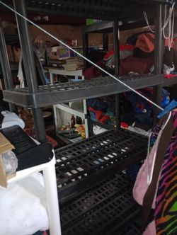 Black Plastic Shelving 4 Shelves