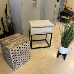 2 Side Tables And A Plant 