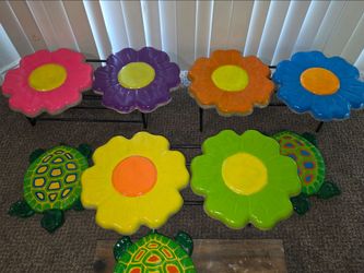 Colorful Flower Garden Stepping Stones