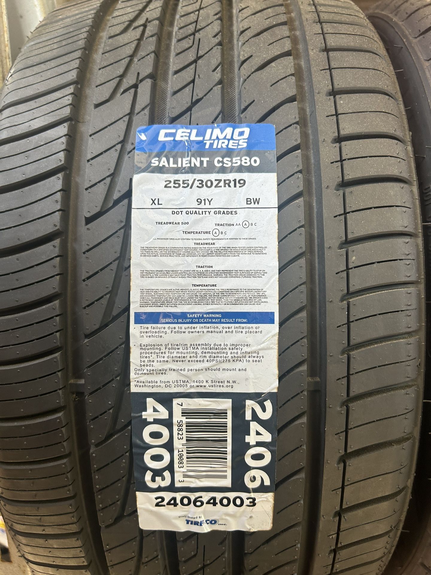 New 255/30 R19 Celimo Salient $125Per Tire