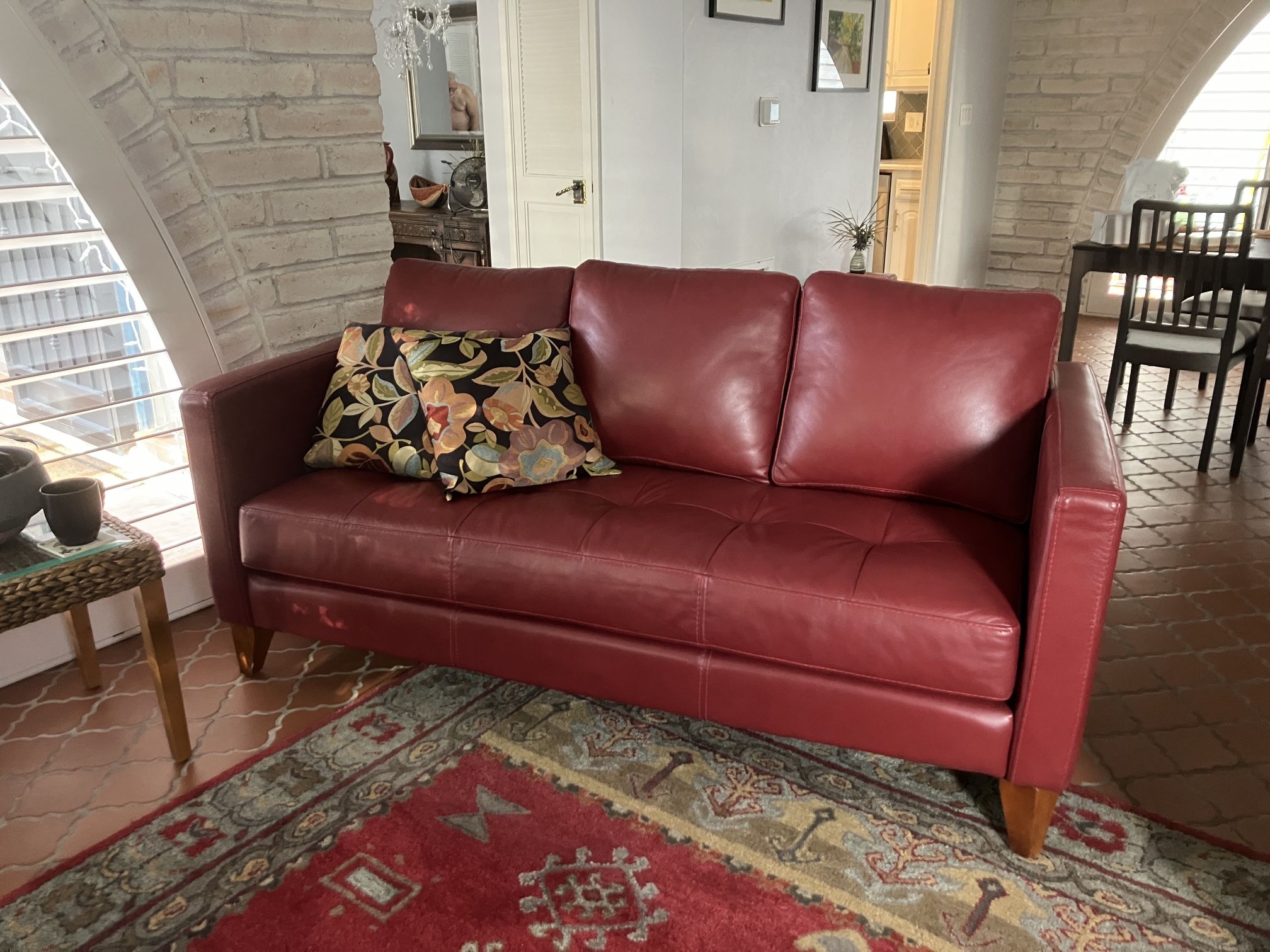 New Leather Red Couch