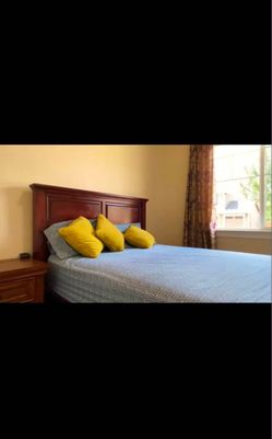 Queen bed frame and mattress