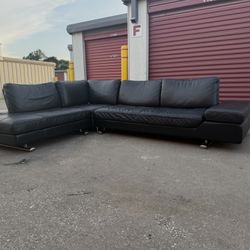 Top Grain Italian Leather Sectional Sofa
