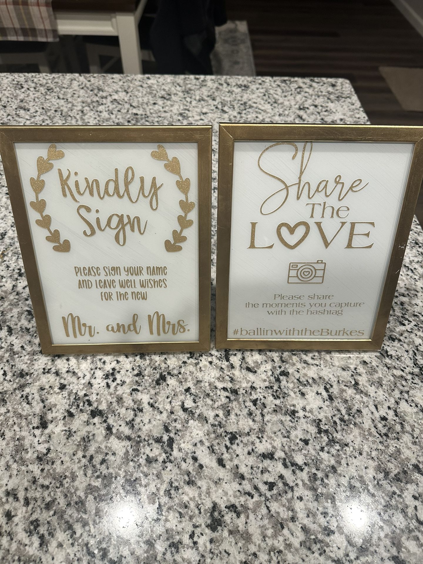 Gold Wedding Signage