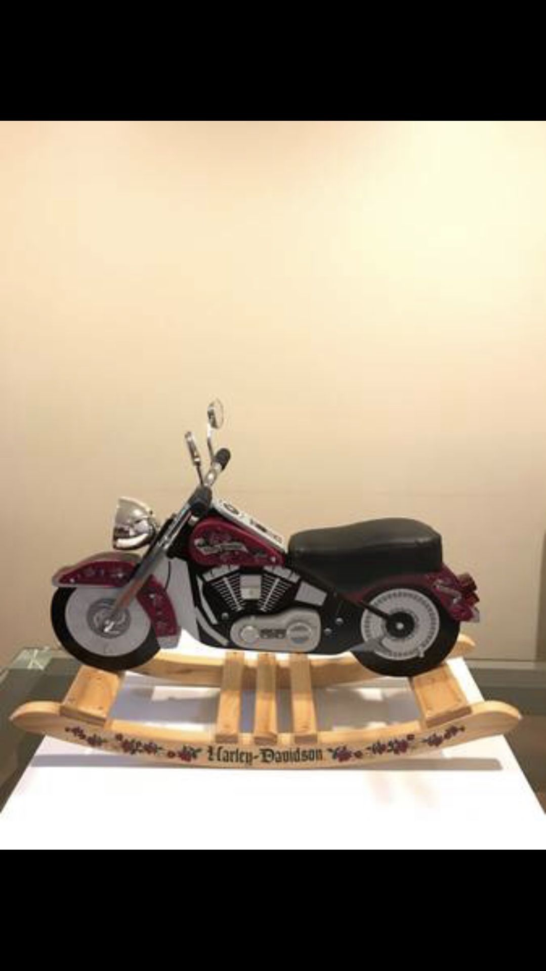 HARLEY-DAVIDSON Wooden Motorcycle Rocking Horse