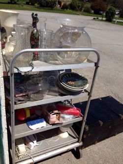 Aluminum 4 tray food cart