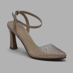 Adrienne Vittadini Nervye Womens Pointed Closed Toe Flared Heel Pumps