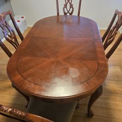 Solid Wood Dining Table Set Chairs