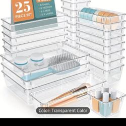 Plastic drawer organizer bins