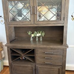 Halloway 2 Piece China Cabinet with Lighting and Wine Storage