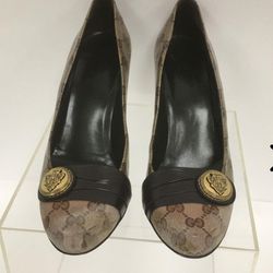 Authentic Gucci Hysteria Signature Print Women's Heels- Size 9.5 With COA.