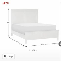 Daisy King wood panel bed frame