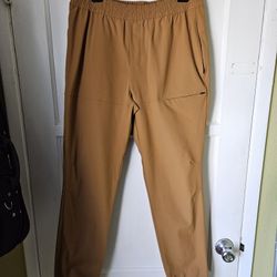All In Motion Cargo Zip Joggers Butterscotch Drawstring Men's Medium 