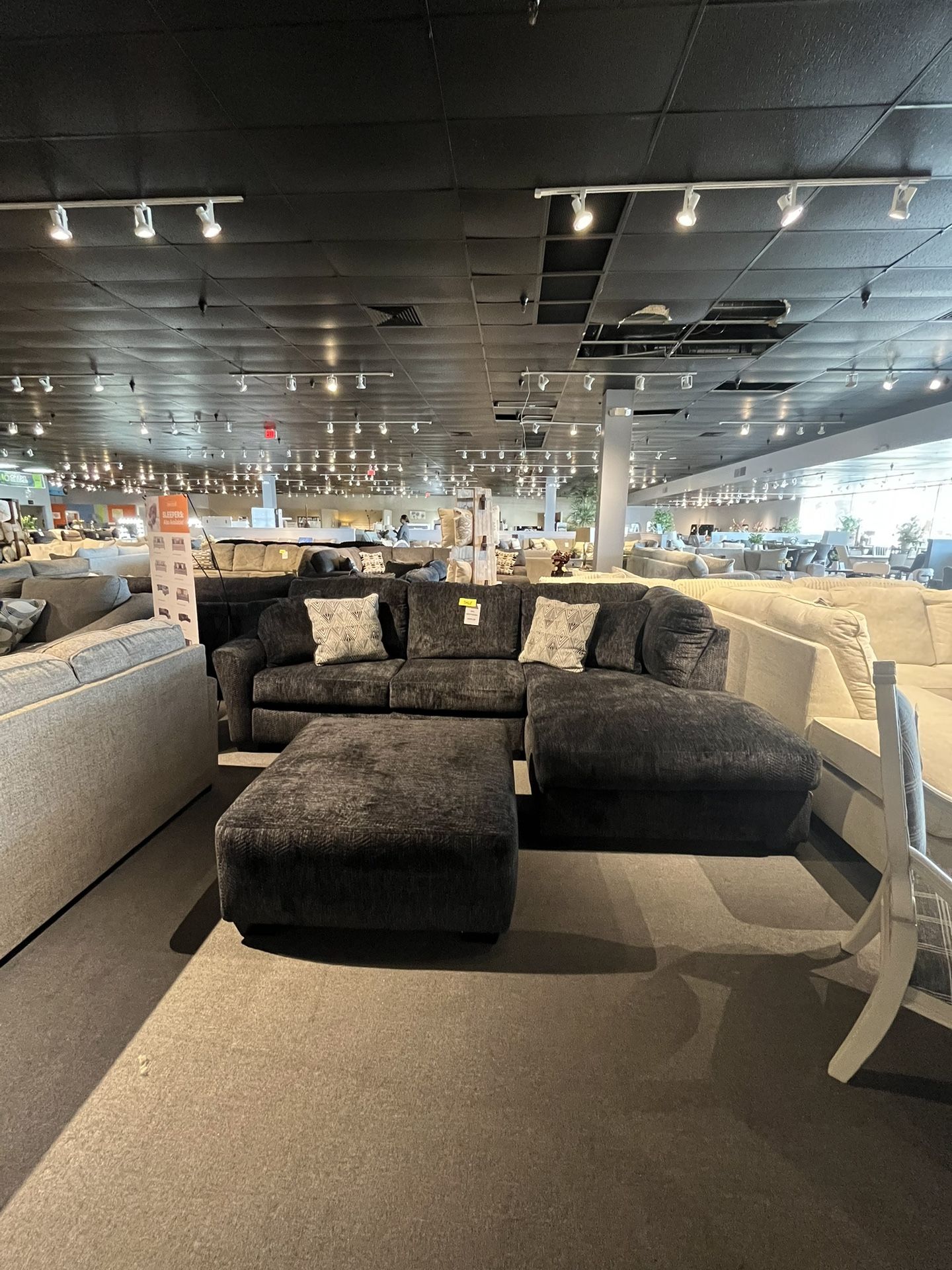 Charcoal 2PC Chaise Sectional Couch