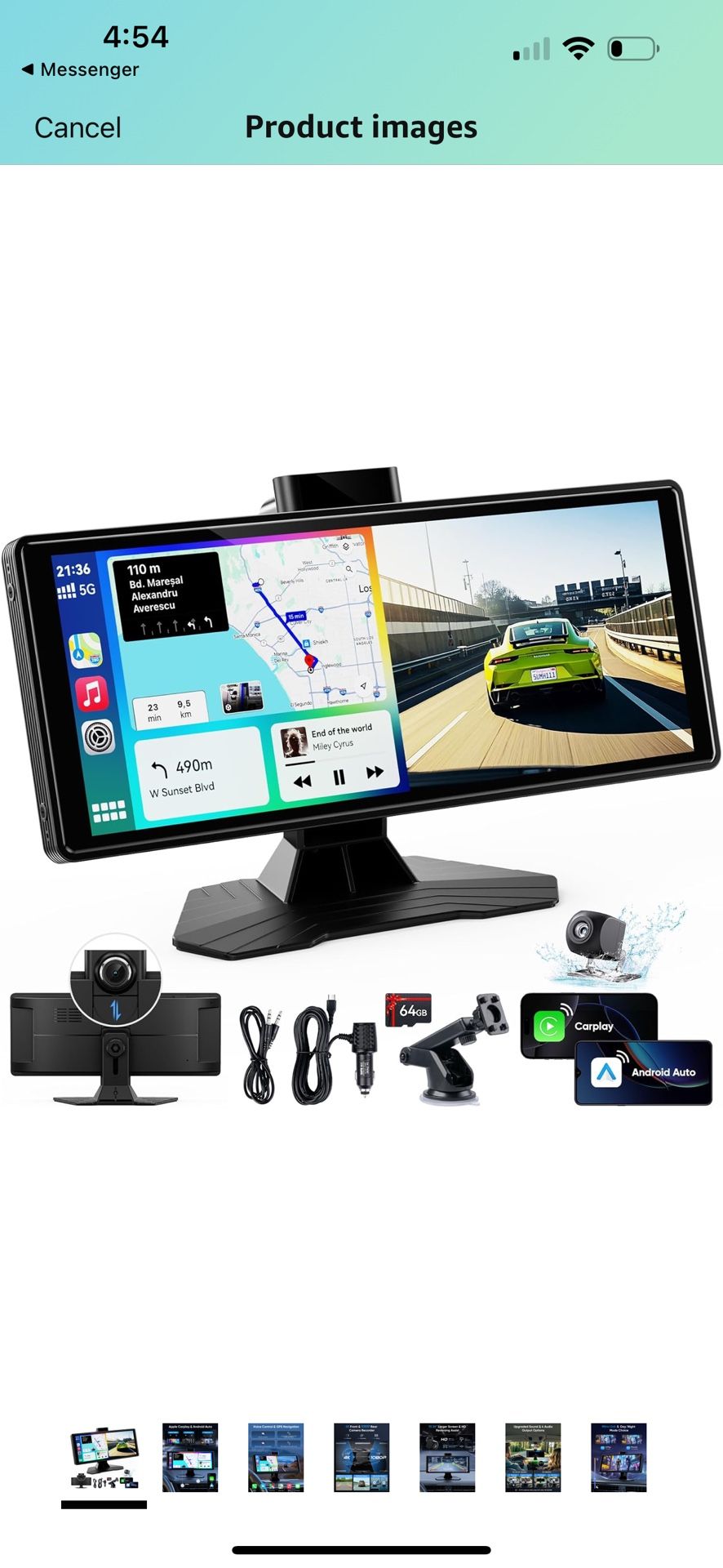 Portable Wireless CarPlay Screen