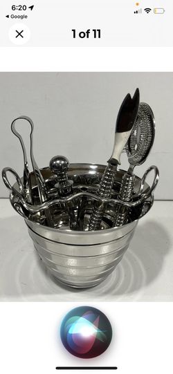 Bar Tool Set. Bartender Kit with Stainless Steel Ice Bucket