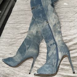 Denim Boots 