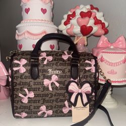 Juicy Simply Sweet Satchel Brown/pink Bows