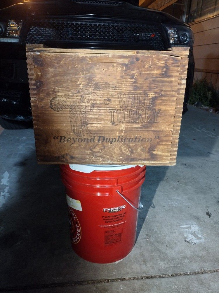 Antique Wild Turkey Whiskey Box And Miller Brewing Beer Box