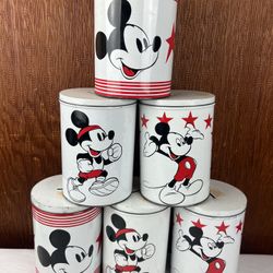 Disney Collectible Banks 6 Total Walt Disney Productions Cliff Engle LTD Tins 7” By 5”
