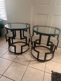 Glass top side tables