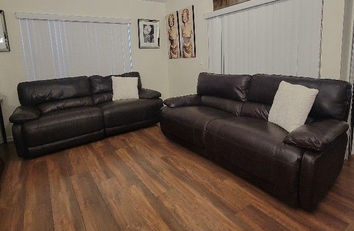 Genuine Leather Power Recliner Living Room Set-2 Piece