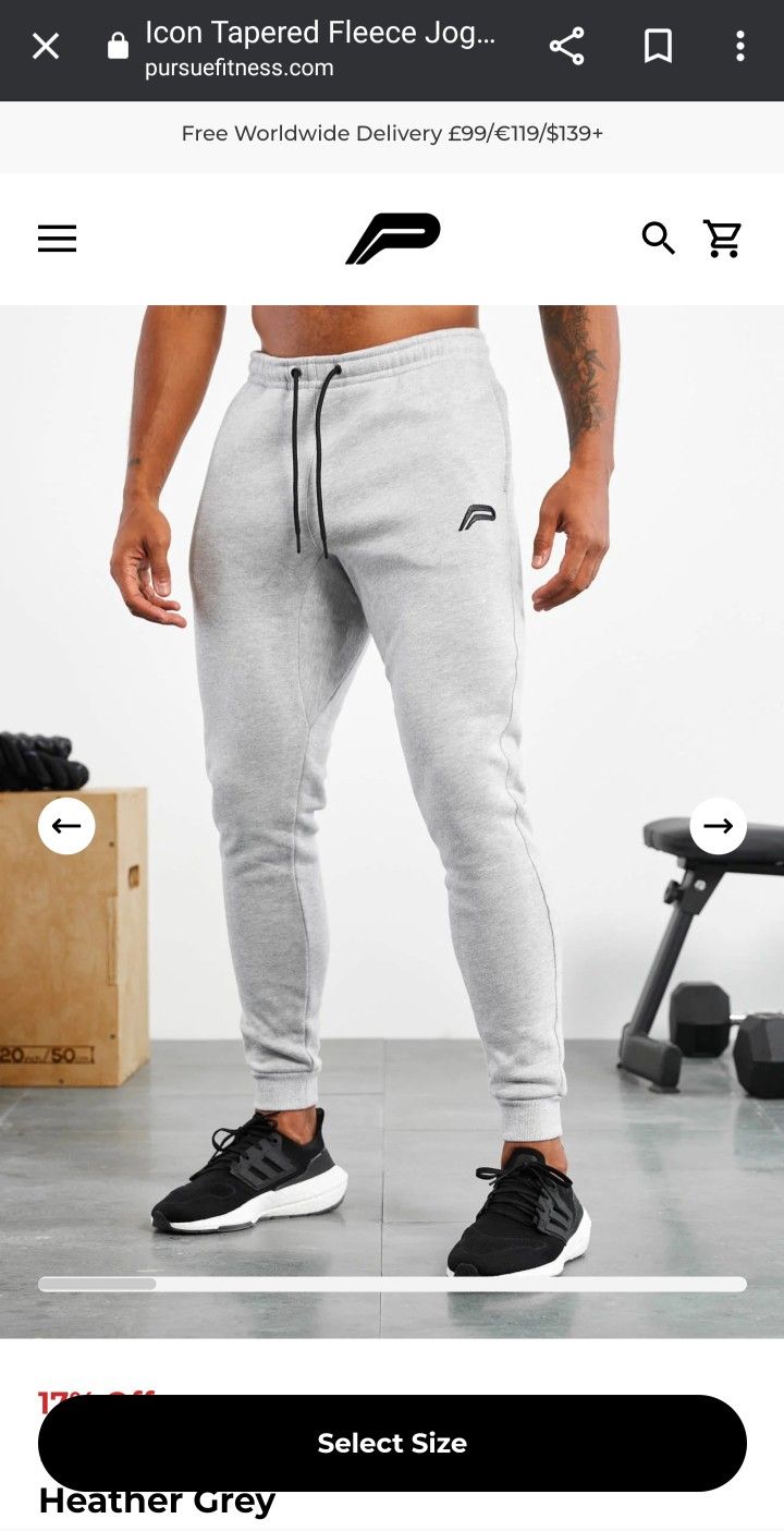 Mens  Grey Sweatpant Joggers