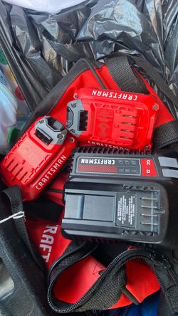 Craftsman  2, V20 Batteries and Charger with Tool Bag