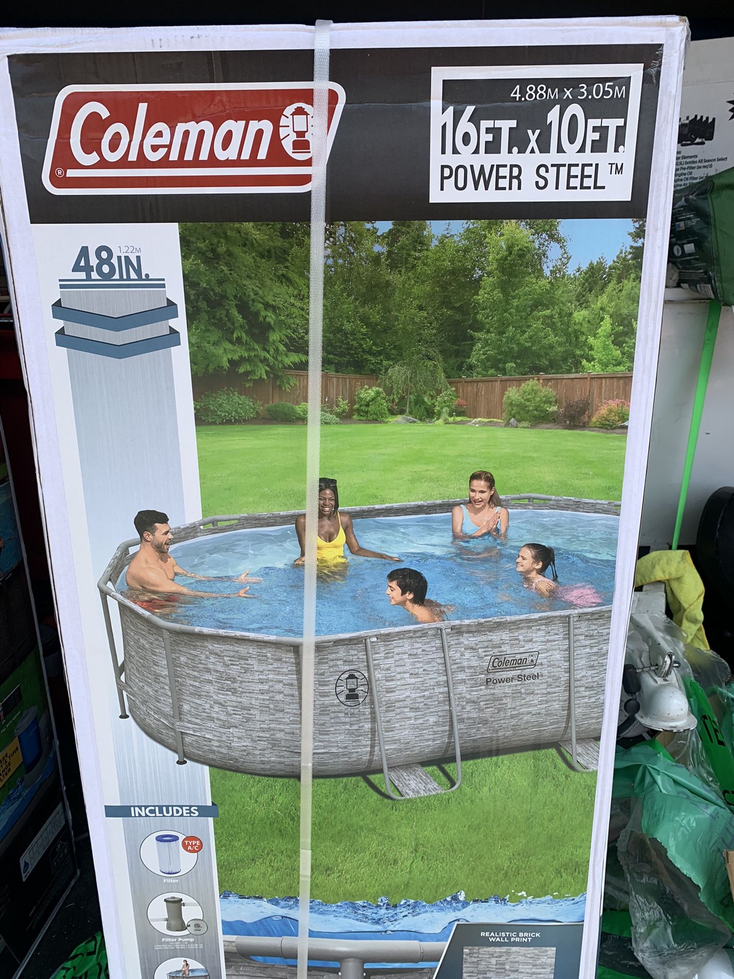 Coleman 16x10x48 Oval Swimming Pool Power Steel New !