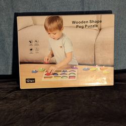 Geometric Shape Puzzle with Knob for Board Preschool Wooden Puzzle for 1-3 Years Old Kids